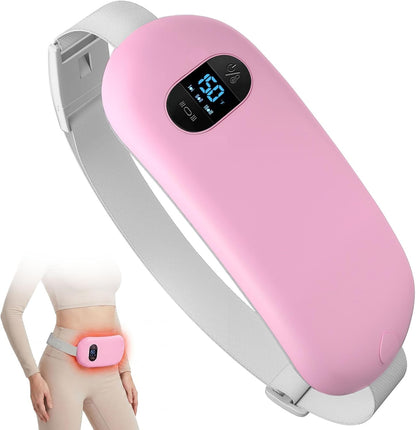 Portable Heating Pad for Cramps Upgraded Cordless Electric Period Heat Pad for Back Menstrual Belt 6 Heat 6 Massage Mode Gifts for Women Girl Her Girlfriend Pink